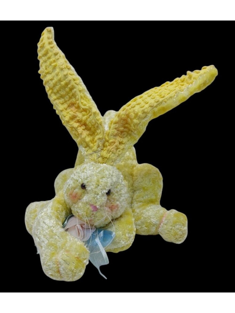 Accents and Occasions Bunny Plush Stuffed yellow legs crossed 5" Easter